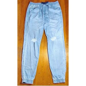 Hollister Light Blue Distressed Joggers